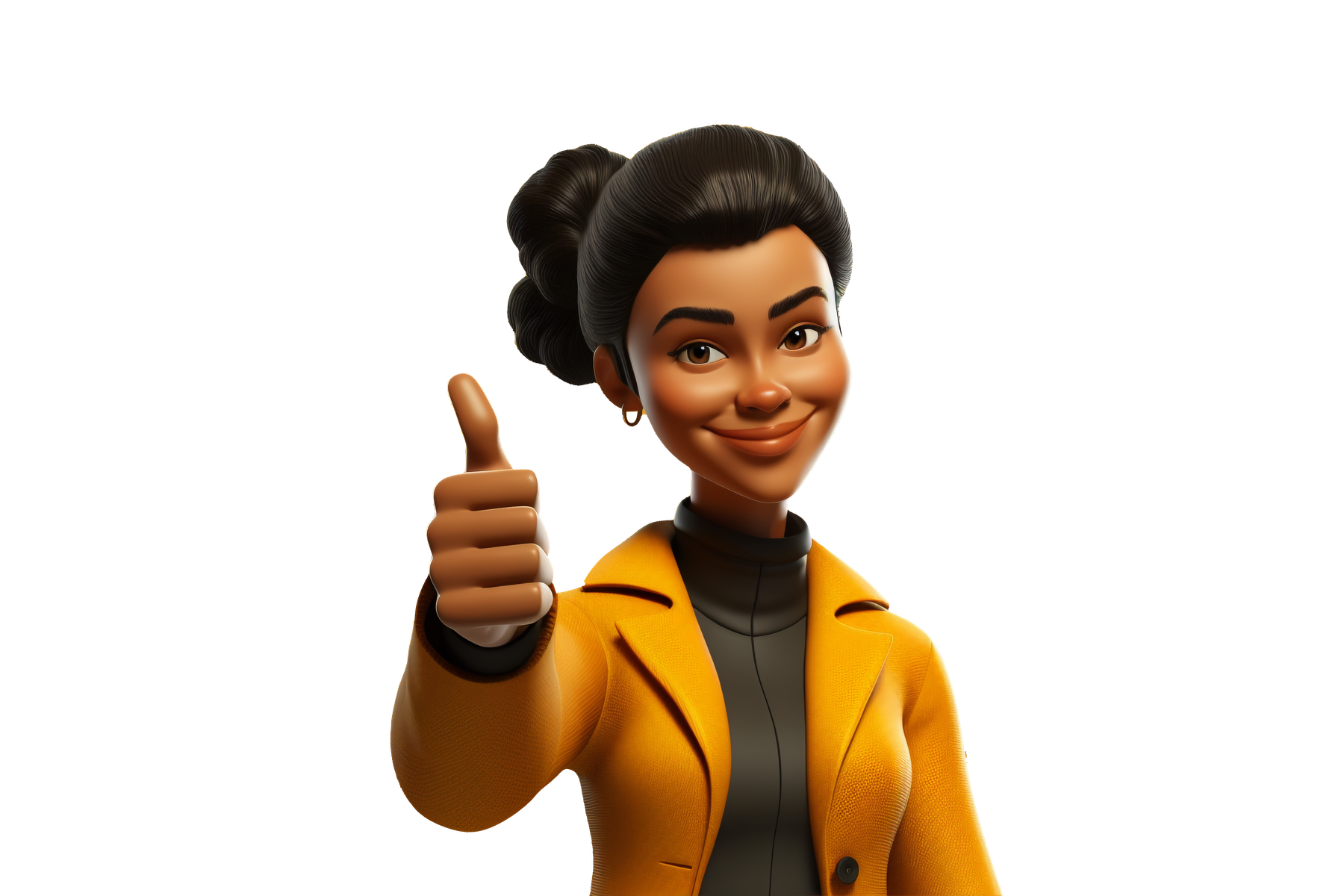 3D illustrated creative giving a thumbs up